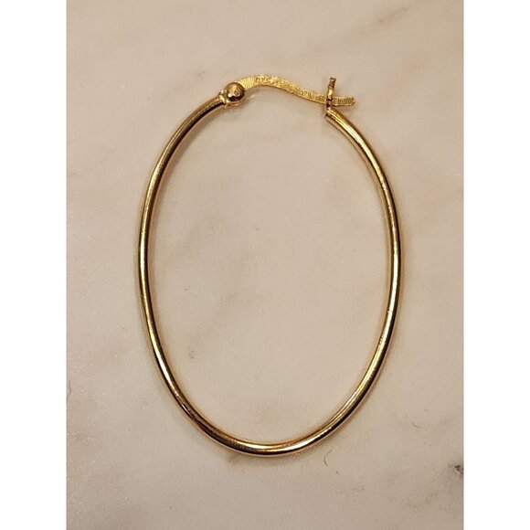 24 Karat Gold Over Sterling Oval Hoop Earrings Primavera Italy Dancecraft Co. - Picture 6 of 6
